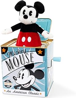 KIDS PREFERRED Disney Baby Retro Mickey Jack-in-The-Box Musical Toys for Babies and Toddlers