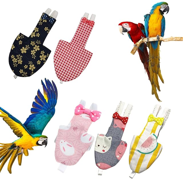 Foto 2 de 7 de Pañal impermeable para pájaro, traje de vuelo, ropa para mejillas, periquitos, cacatúas, palomas, mascotas