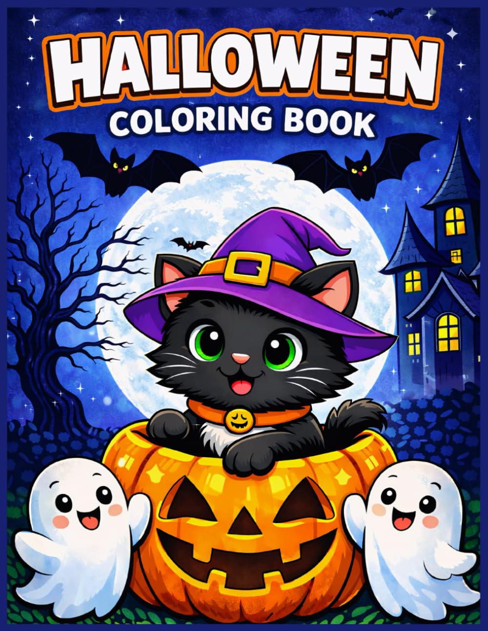 Halloween Coloring Book: Spooky-Cute Halloween Coloring Book with 30 Fun Designs – Creative Coloring Page for kids