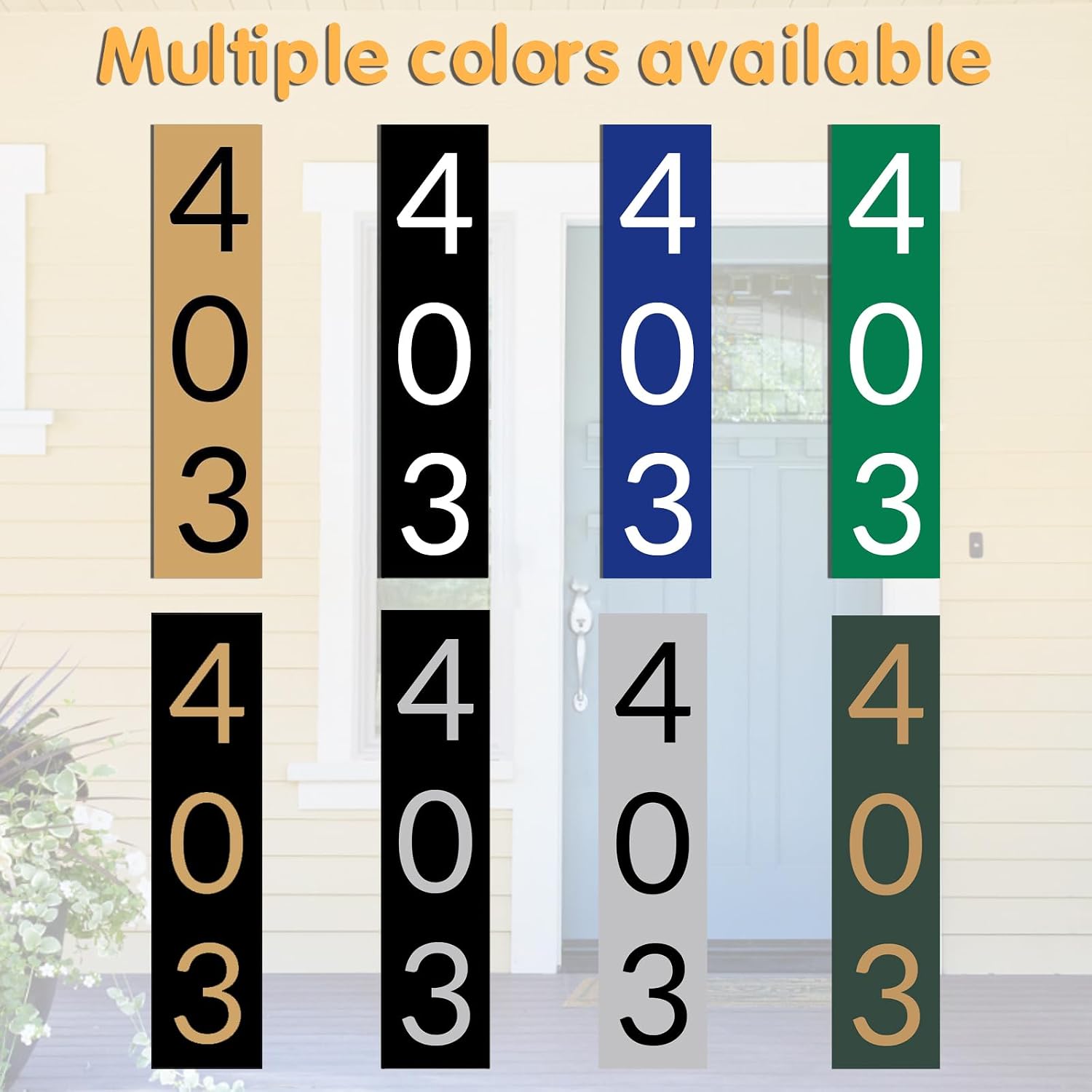 Custom Aluminum Reflective Address Plaque,Personalized Horizontal Address Sign,Used for House, Door, Street or Mailbox Outside