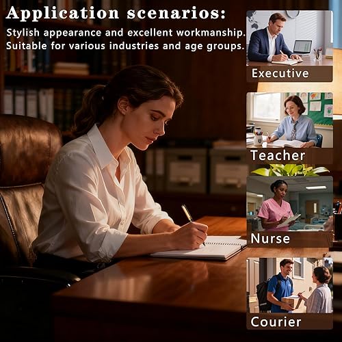 Miniatura 4 de Bolígrafos de bola de lujo, bolígrafo metálico retráctil con 10 recambios (negro, azul, rojo) para una escritura suave - Accesorios ejecutivos para