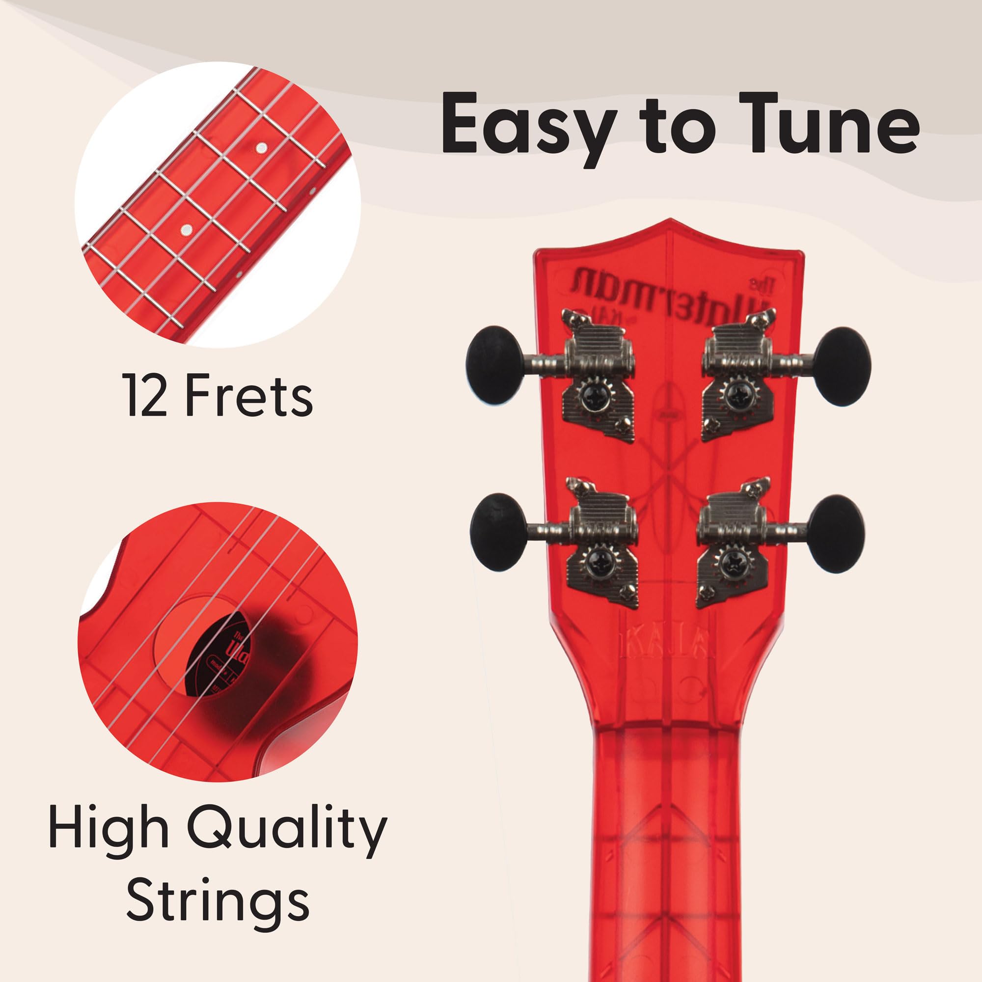 Kala Waterman Maritime Rot Transparent Sopran Ukulele