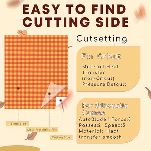 Miniatura 7 de Tintnut Vinilo de transferencia de calor de otoño, 10 hojas de 12 x 10 pulgadas, vinilo para planchar en camisetas, bricolaje, compatible con Cricut