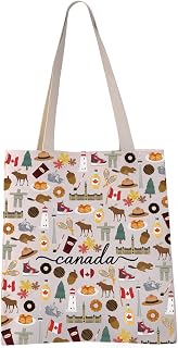 VAMSII Canada Travel Tote Bag Canada Souvenir Gifts Canada Travel Merchandise Gift (Canada tote)