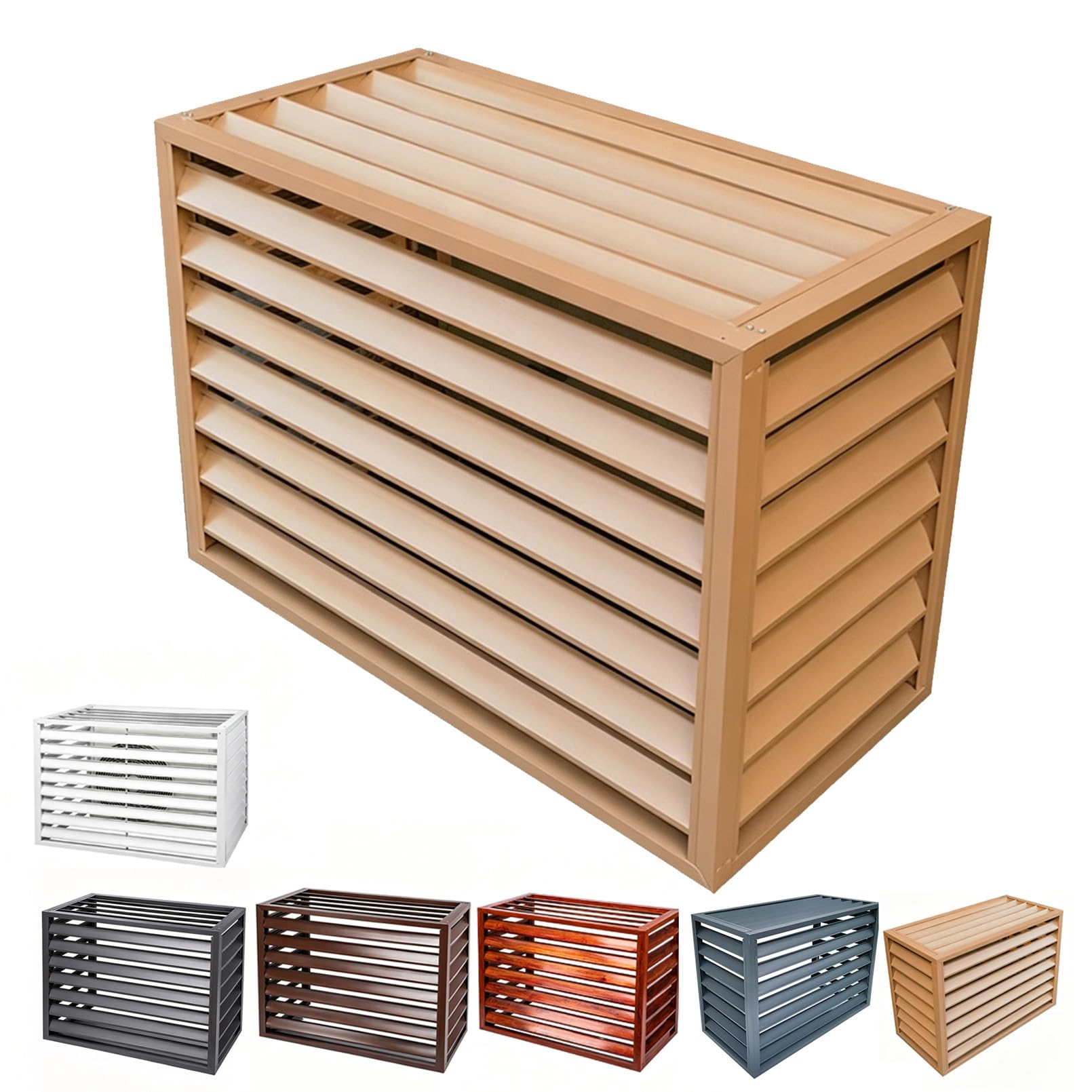 Aluminum Air Conditioner Cover，Aluminum Central Air Conditioner Protection Cover for Outside Units，Outdoor Noise Reduction，Suitable for Outdoor-Yellow B-100 * 70 * 50(1.5p)