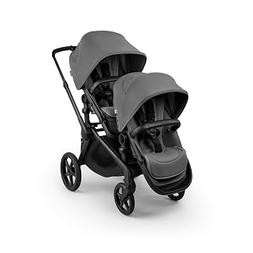 Bugaboo Kangaroo All-Terrain Full-Size Single-to-Double Tandem Stroller Toddler Seat, for Up to Three Kids, XL Wheels, One-Hand Operation, XL Underseat Storage and Sibling/Second Seat - Moon Grey