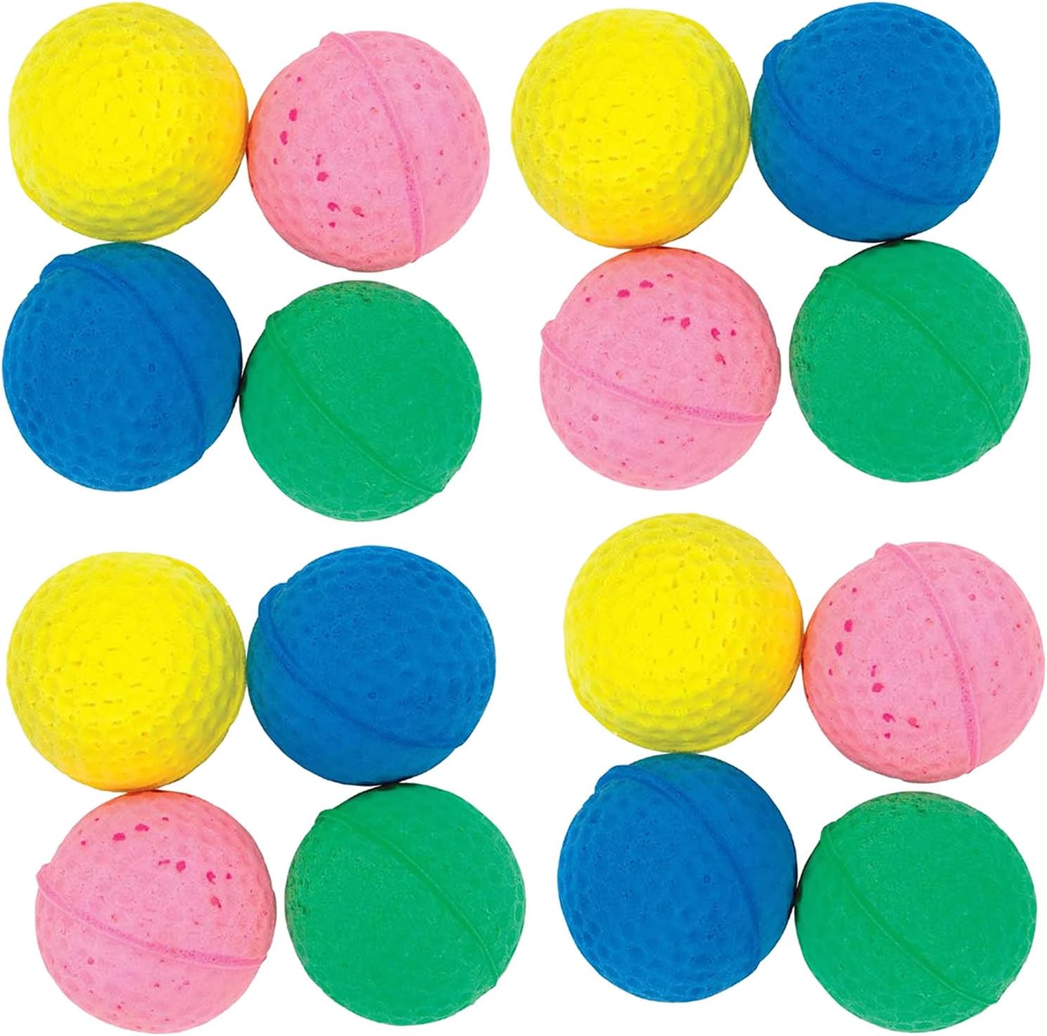 Good Girl Soft Sponge Balls for Cats 16 PACK of Golfball Style Lightweight Super Bouncy Even on