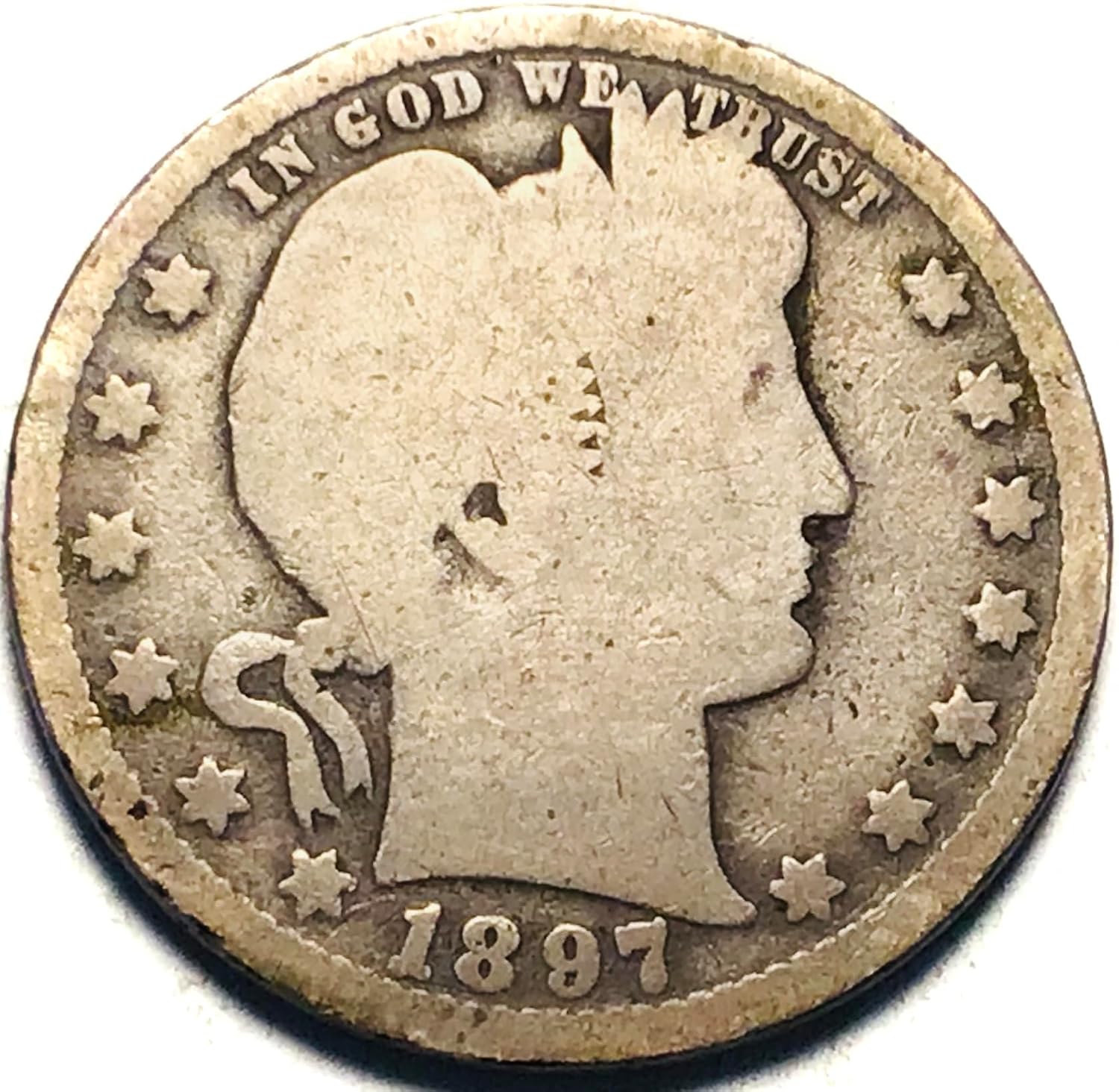 1897 O Barber Liberty Head Silver Quarter Seller About Good