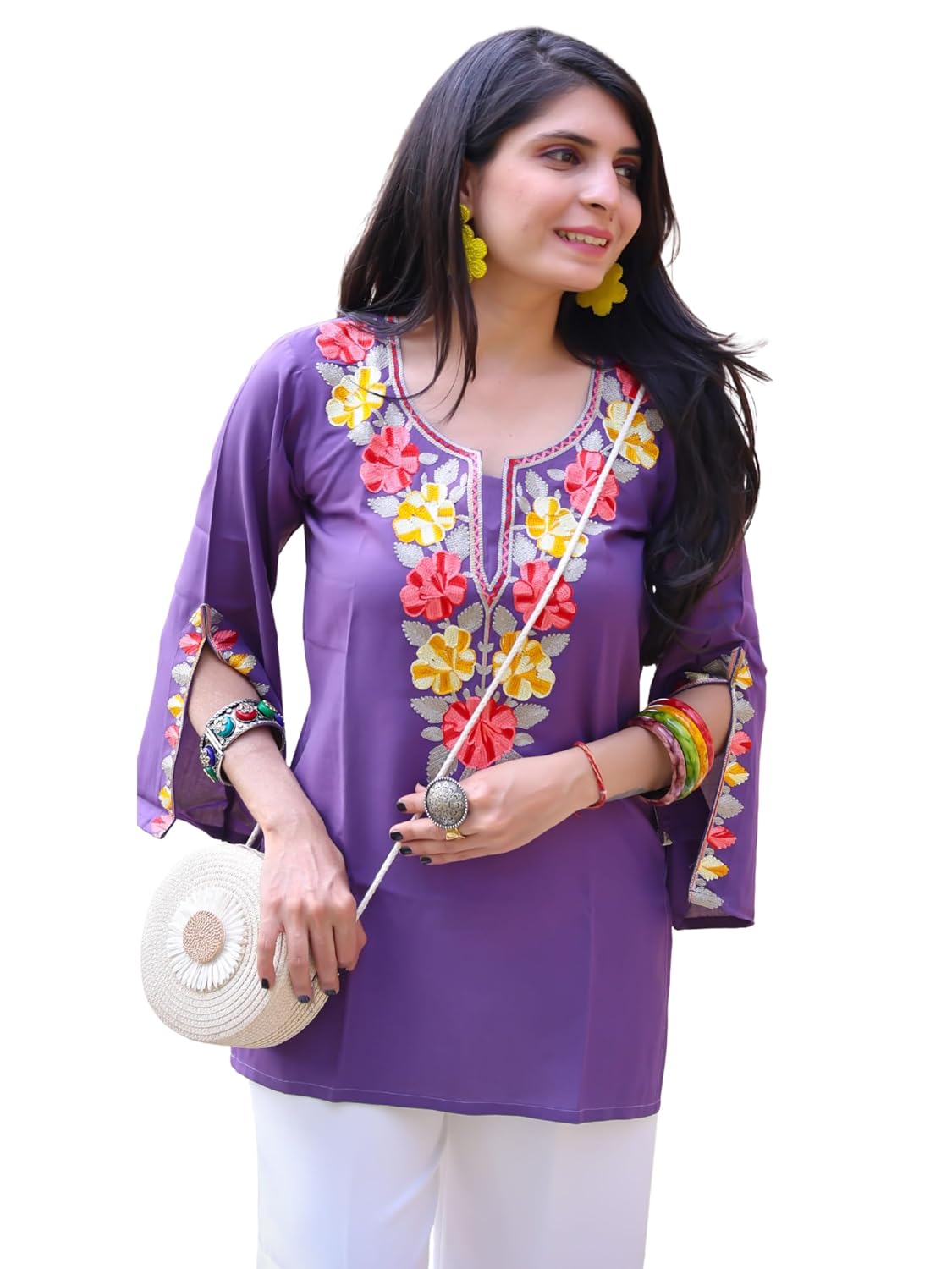 Youthnic Women's Viscose Rayon Yoke Embroidery Straight Short Kurti | Office Wear Kurti | College Wear Kurti | Tunic Top - Review, Price and Buying Guide