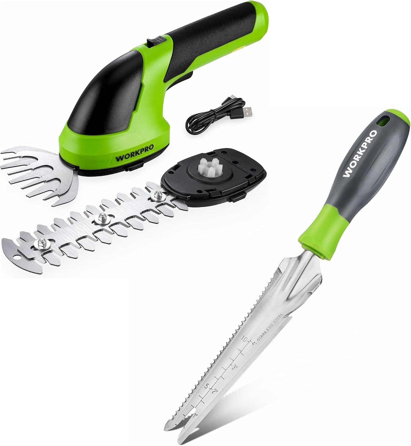 WORKPRO Cordless Grass Shear & Shrubbery Trimmer & Hand Weeder Puller