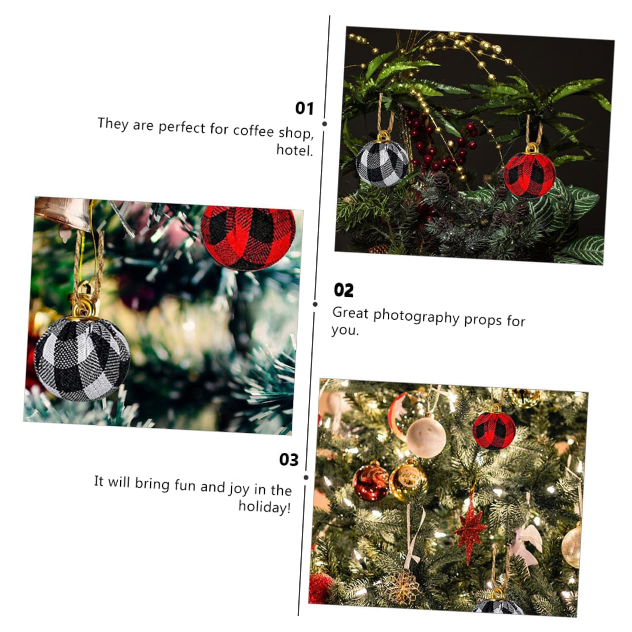 Ciieeo Juego De 3 Adornos Navideños Elegantes para Árbol De Navidad 36 Unidades