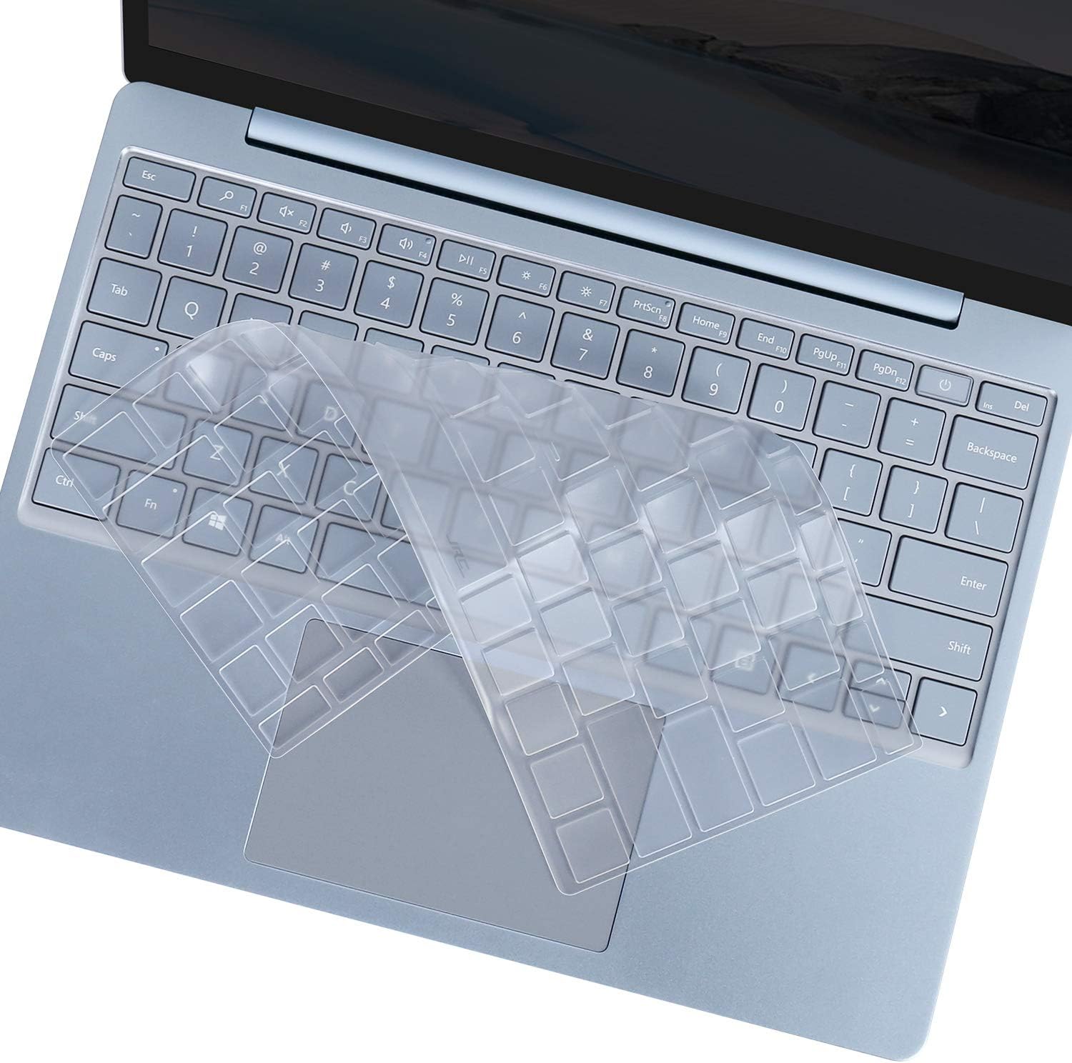 VFENG Premium Ultra Thin Clear Keyboard Cover for 12.4 Inch 2020+ Microsoft Surface Laptop Go and 2022+ Surface Laptop Go 2, Waterproof TPU Keyboard Skins, US Layout