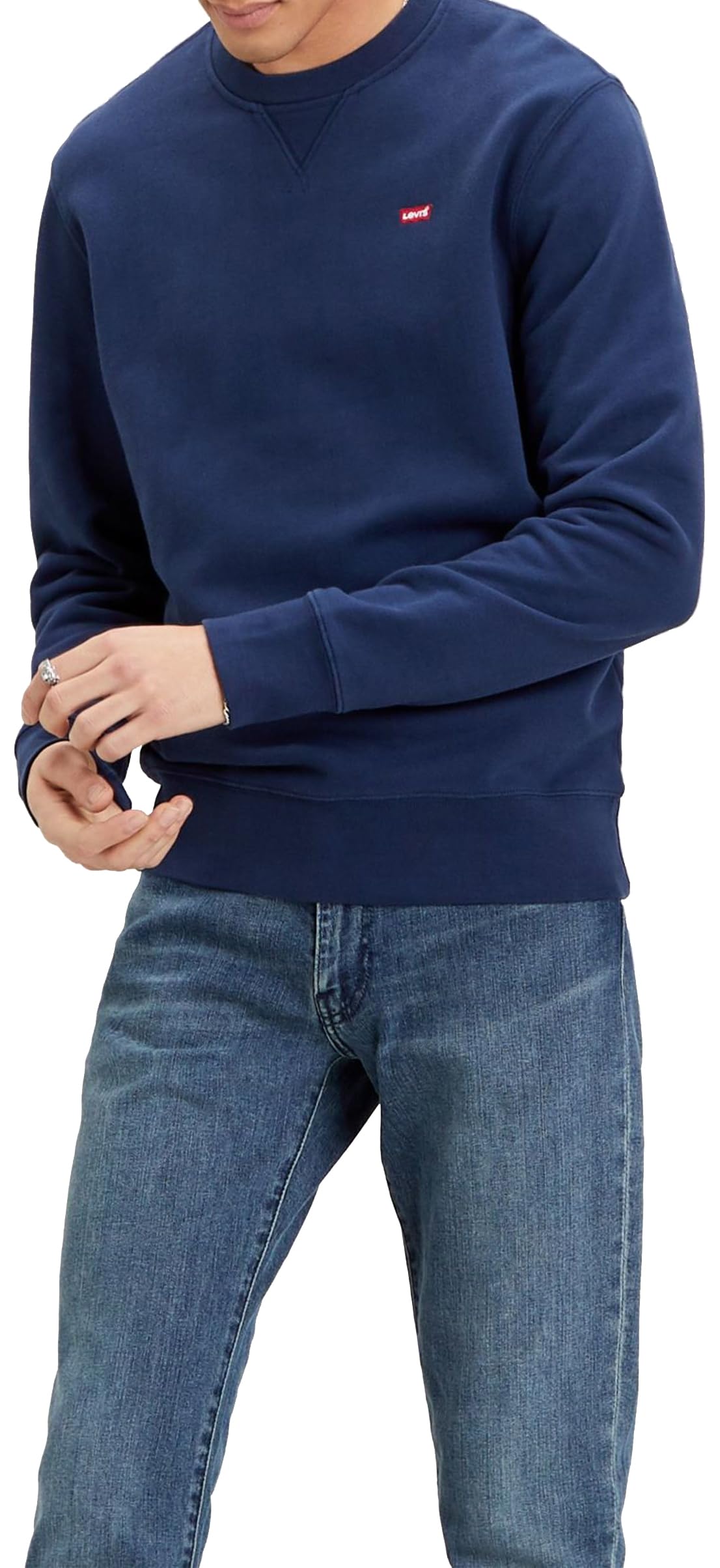 Levi's Men's The Original Housemark Crewneck Sweatshirt In Navy Blazer, Cotton