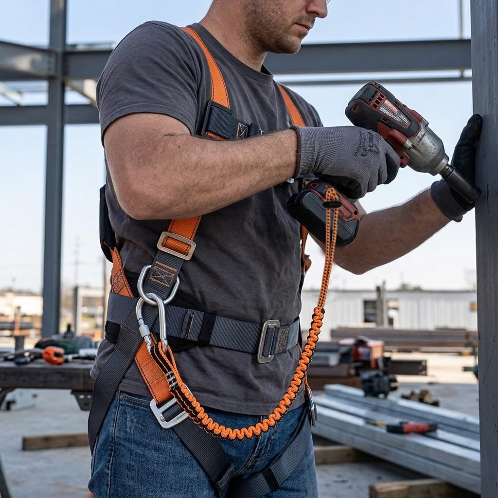 6 Pack Retractable Tool Lanyard - Secure Your Tools with Ease | Safety Fall Protection Tools Leash with Reinforced Carbon Steel Carabiner and Adjustable Loop End for Hand Tool Tether