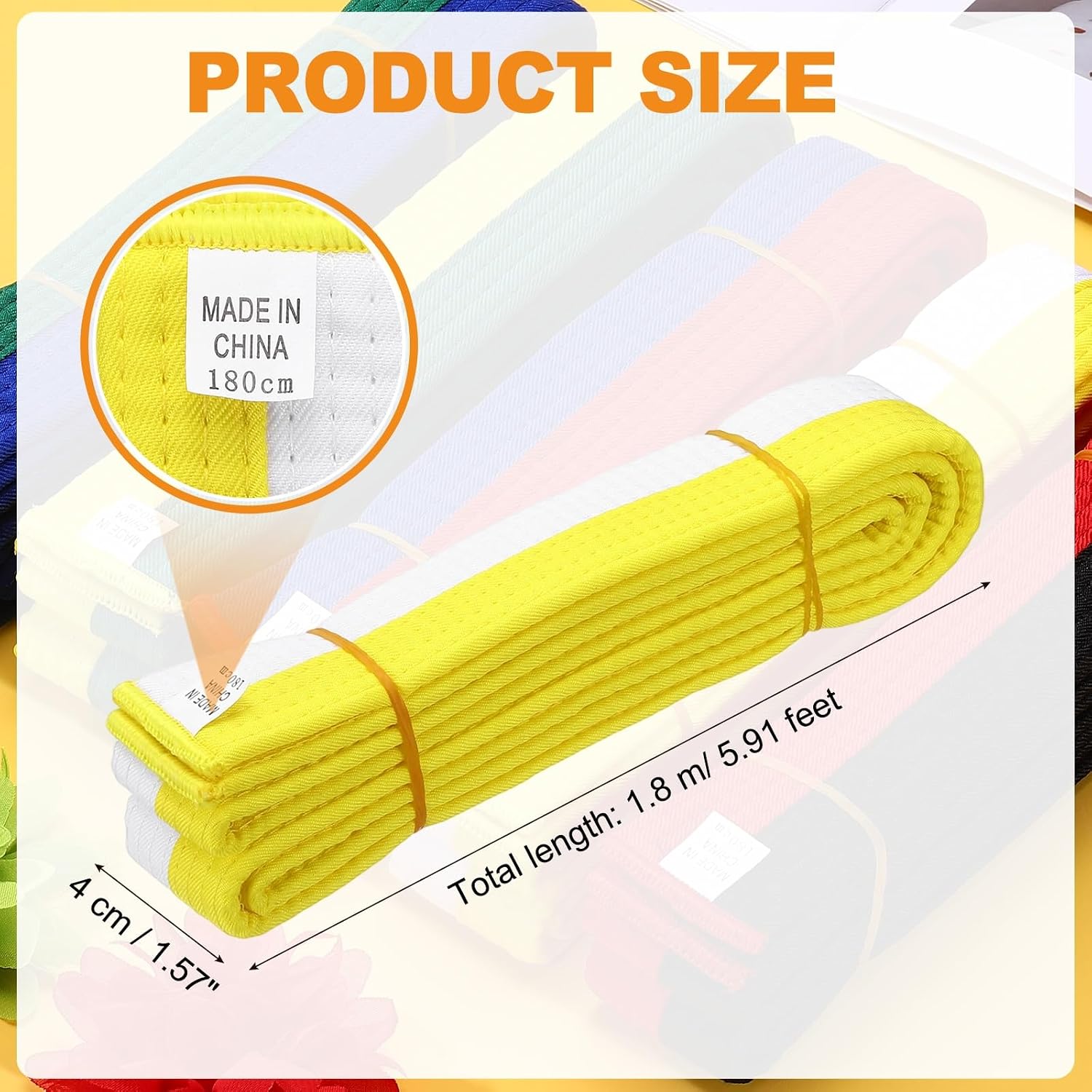 Karate Belt Martial Arts Ranking Belts Solid Cotton Double-Layered Core Long Soft Uniform Training Equipment