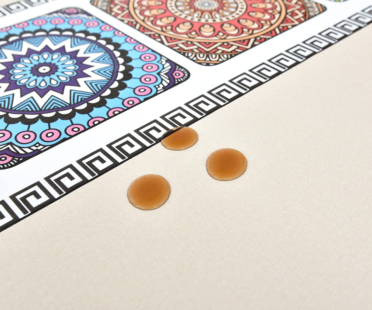 Zobesta Waterproof Vinyl Tablecloth for Rectangle Tables, Plastic Tablecloth PVC Tablecloth Table Cover Waterproof Vinyl Rectangular Tablecloth for Outdoor (55 x 86 Inch, 6-8 Seats, Beige)