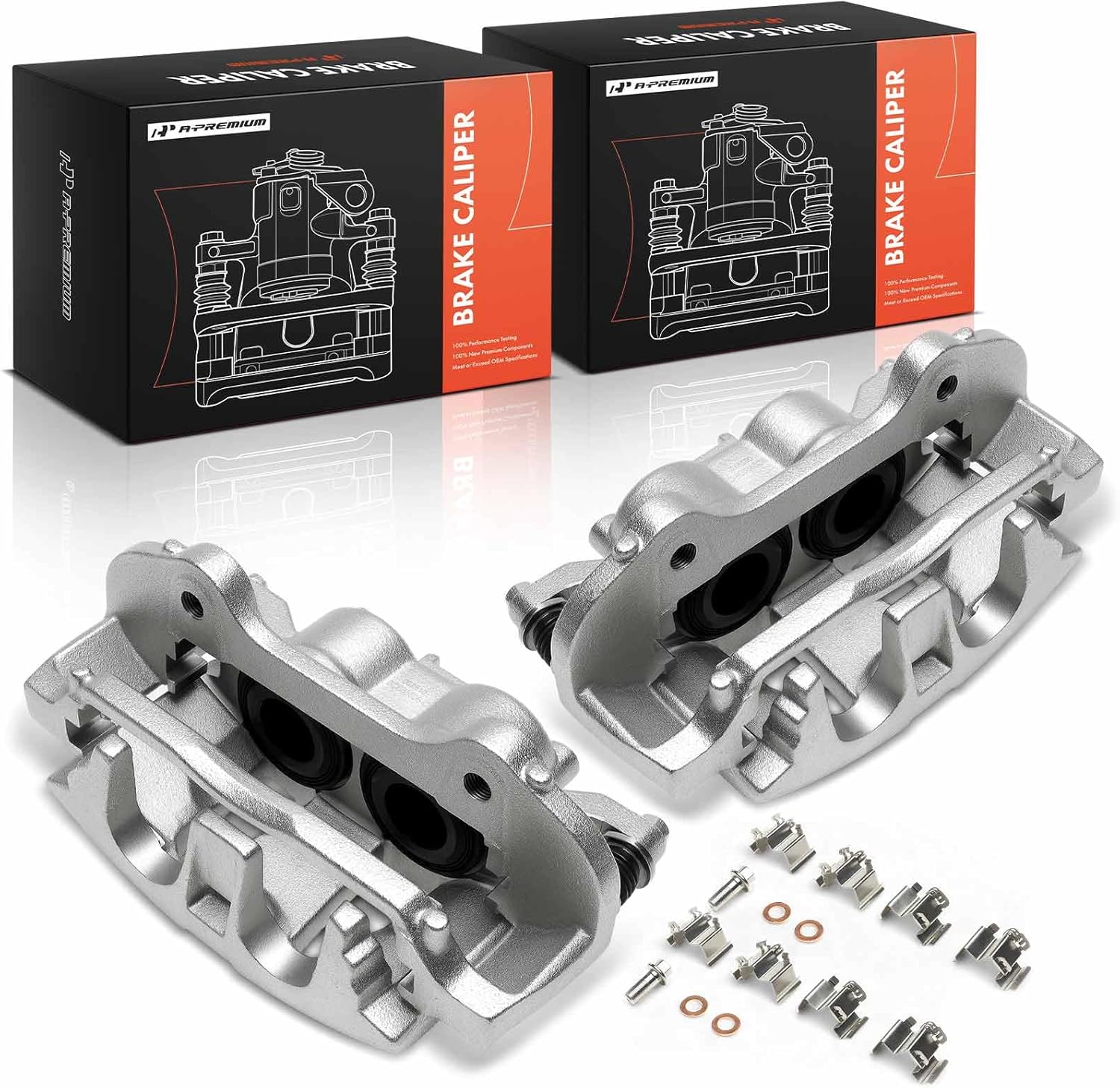 A-Premium Front Side Disc Brake Caliper Assembly with Bracket Compatible with Jeep JL Series Wrangler 2018-2023 - Only fit Heavy Duty Brakes