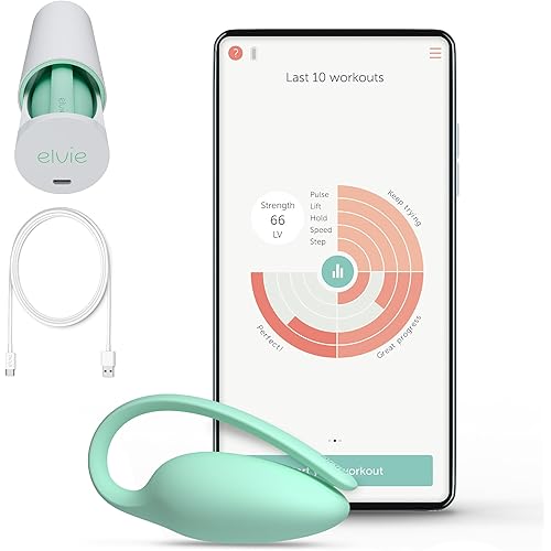 Elvie - App Controlled Women's Pelvic Floor Trainer, Smart Kegel Exerciser - Body Safe Muscle Strengthener Equipment