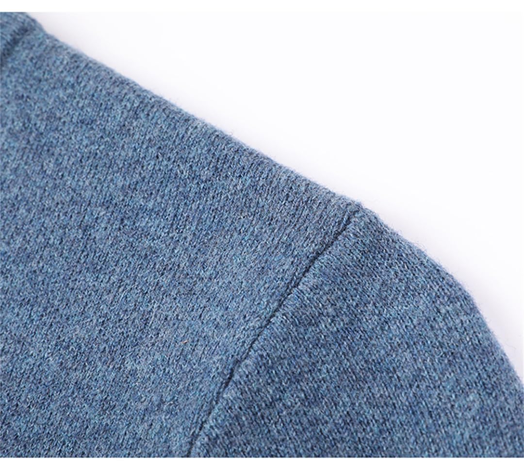 Maglione di Cashmere da Uomo Camicia Invernale con Fondo in Lana Tinta Unita Maglione Casual A Collo Alto A metà Tinta Unita