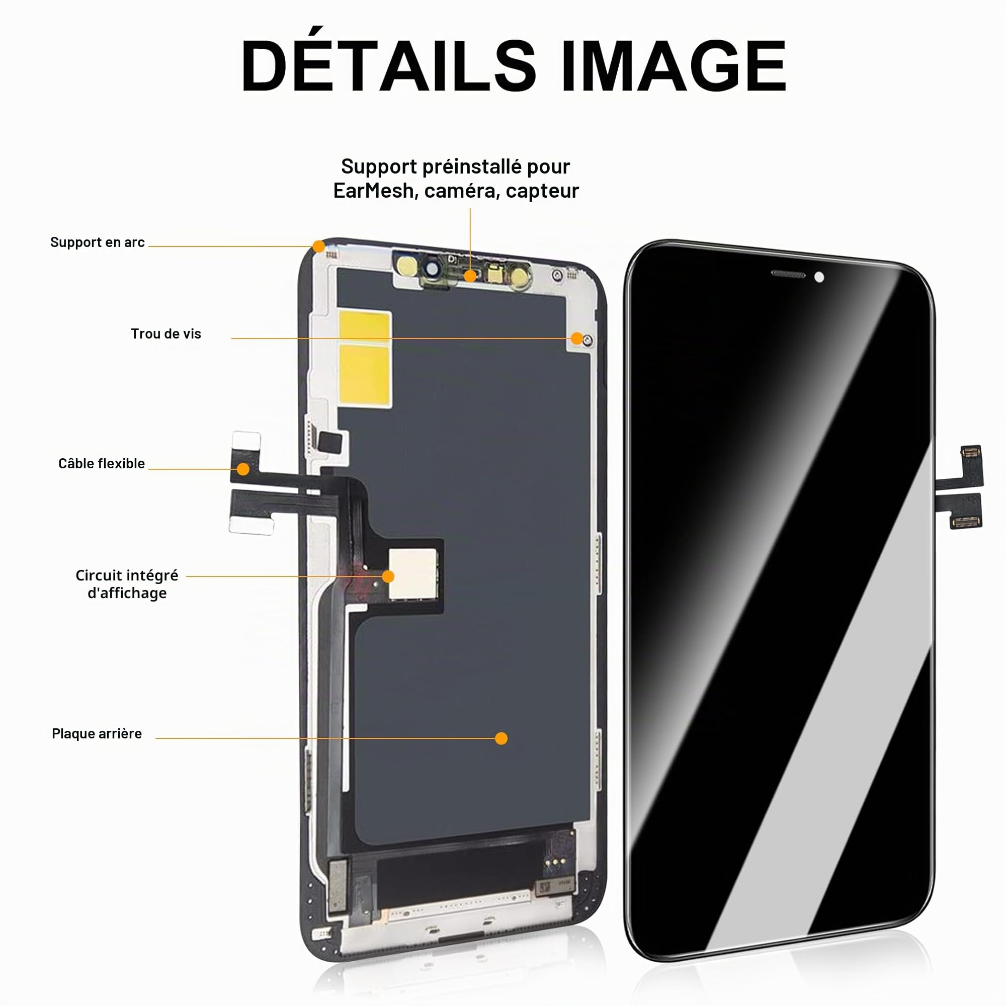 OLED Écran iPhone X, Disque OLED pour iPhone X Modèle de A1865, A1901, A1902