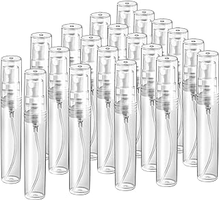 Teenitor 20 Pcs Mini Spray Bottles 5ml Plastic Spray Bottles, Clear Refillable Perfume Bottles, Fine Mist Spray Bottle Empty for Perfume, Essential Oil Portable Atomizer Bottle for Travel