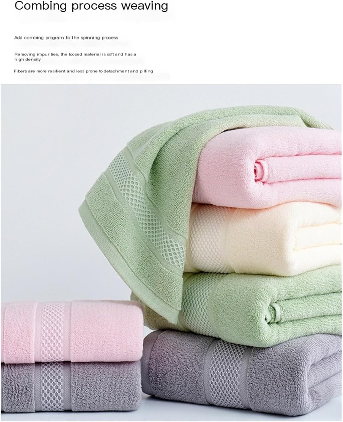 Premium Combed Cotton Bath Towel Set, Plush and Absorbent Bath & Face Towels(Grey)