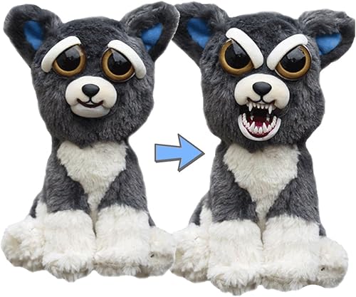 Peluche de perro Sammy Suckerpunch, de 8.5 pulgadas, con un toque pasa de tener una carita adorable a estar enfadado, de William Mark