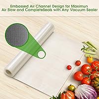 Vista 2 de Bolsas selladoras al vacío, 2 rollos más gruesas, resistentes, de calidad comercial, texturizadas, de sellado al vacío