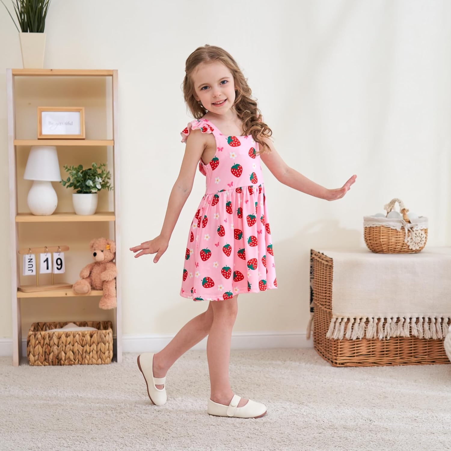 Toddler Girls Dresses Kids Summer Clothes Ruffle Sleeve Back Bowknot Dress Baby Backless Party Sundress 2-7 Years - Image 3