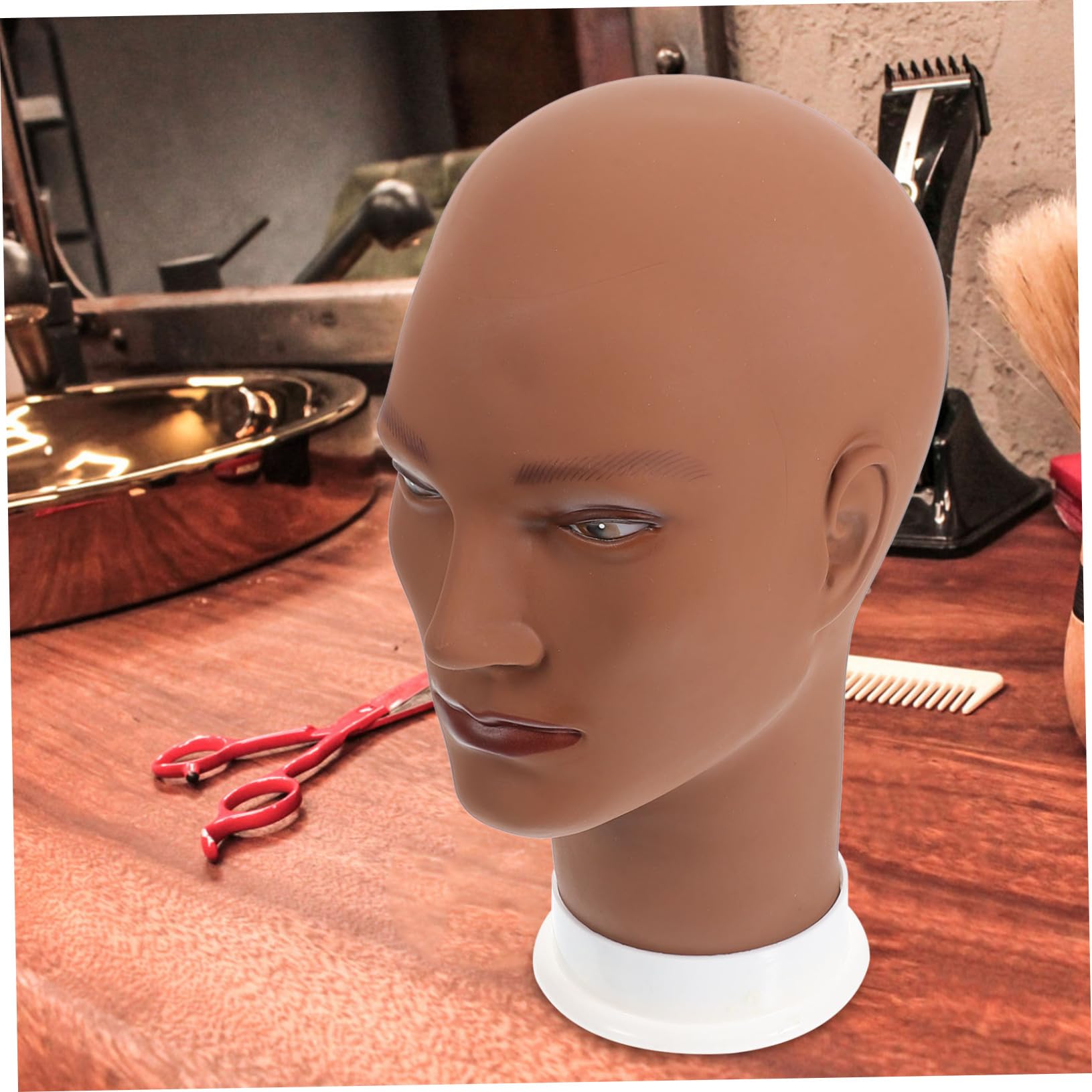 HAPINARY Professional Wig Display Stand Mannequin Head for Wig Storage Styling Hat Support Rack Non-slip Surface Lifelike Appearance