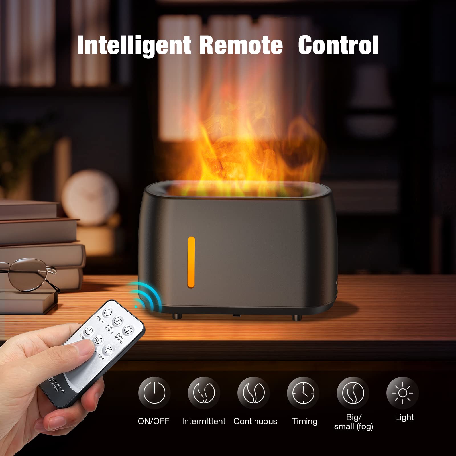 Diffuseur 3 En 1 Flamme LED - Humidificateur Huiles Essentielles Avec