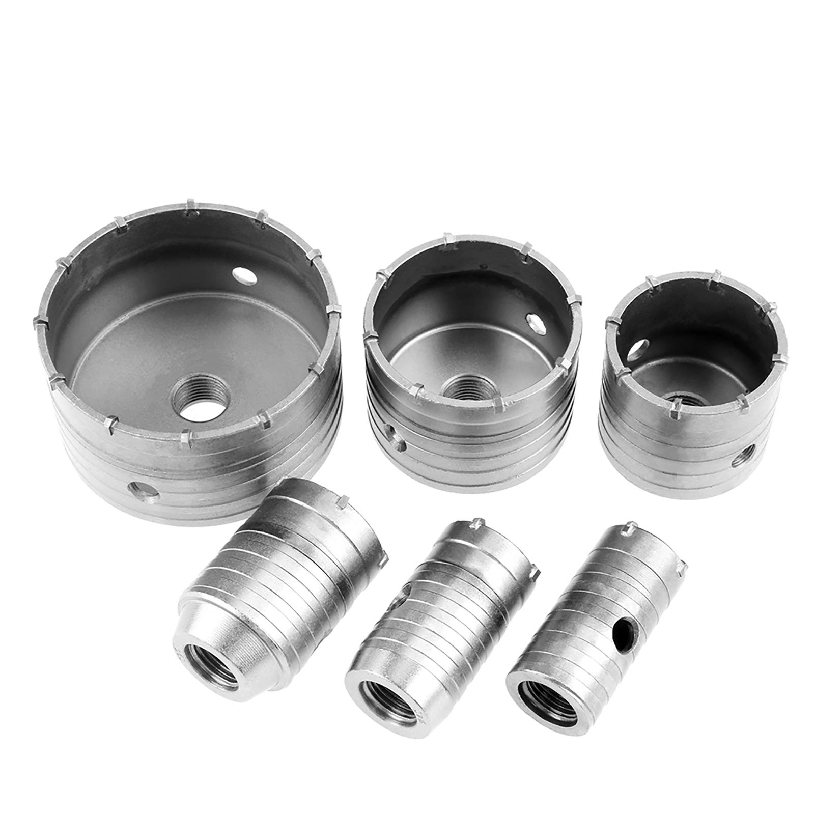 Frese a Tazza carotatrice, 10 pezzi Frese Carotatrici a Tazza Set Seghe a Tazza Trapano Carotatrice Muro Punte SDS muro con Gambo Estensione a Tazza SDS Plus 35/40/50/65/80/110mm