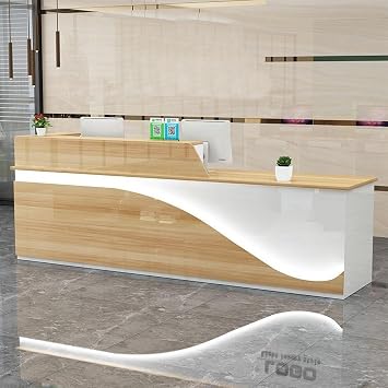 Cashier Reception Counter Table Reception Counter Store Counter Reception Desk with Lock high Counter Wooden Small Front Desk Cashier Small Clothing Store Cashier 120x60x100cm A-1