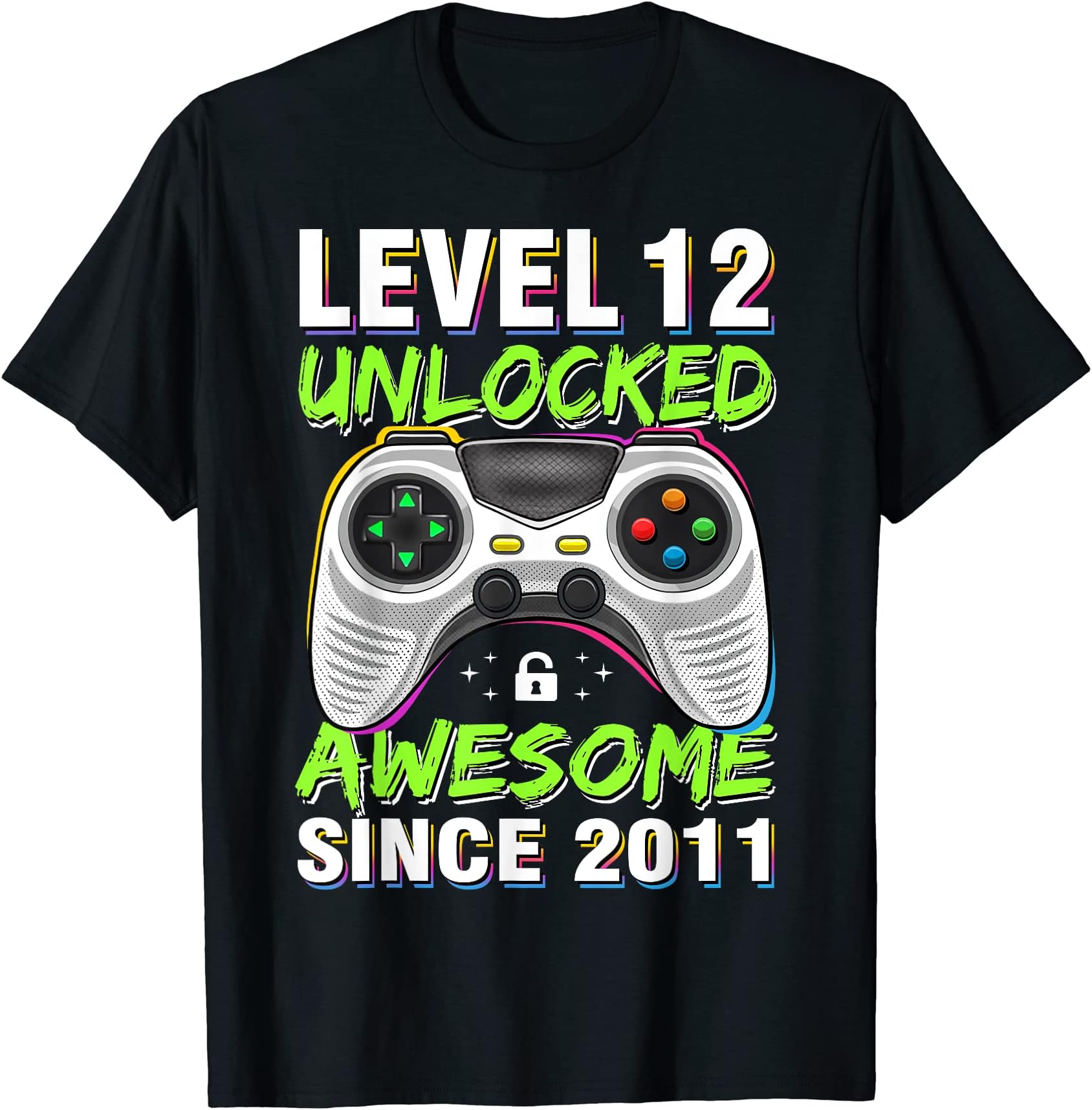 12 Year Old Gift Boy Level 12 Unlocked Awesome 2011 Birthday T-Shirt