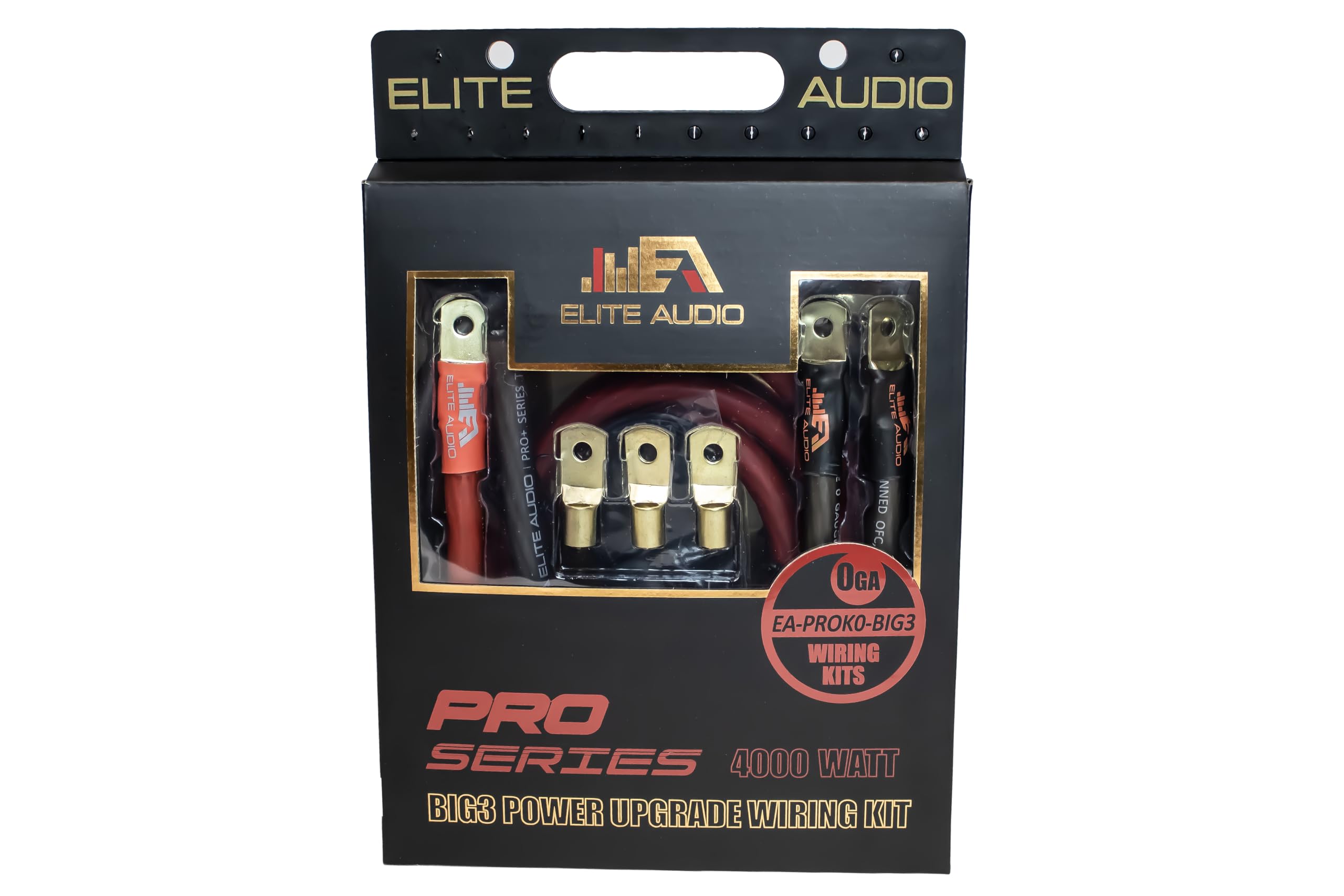 Elite Audio EA-PROK0-BIG3 0 Gauge Big 3 Upgrade Amp Wiring Kit - 4000W, Full Spec OFC