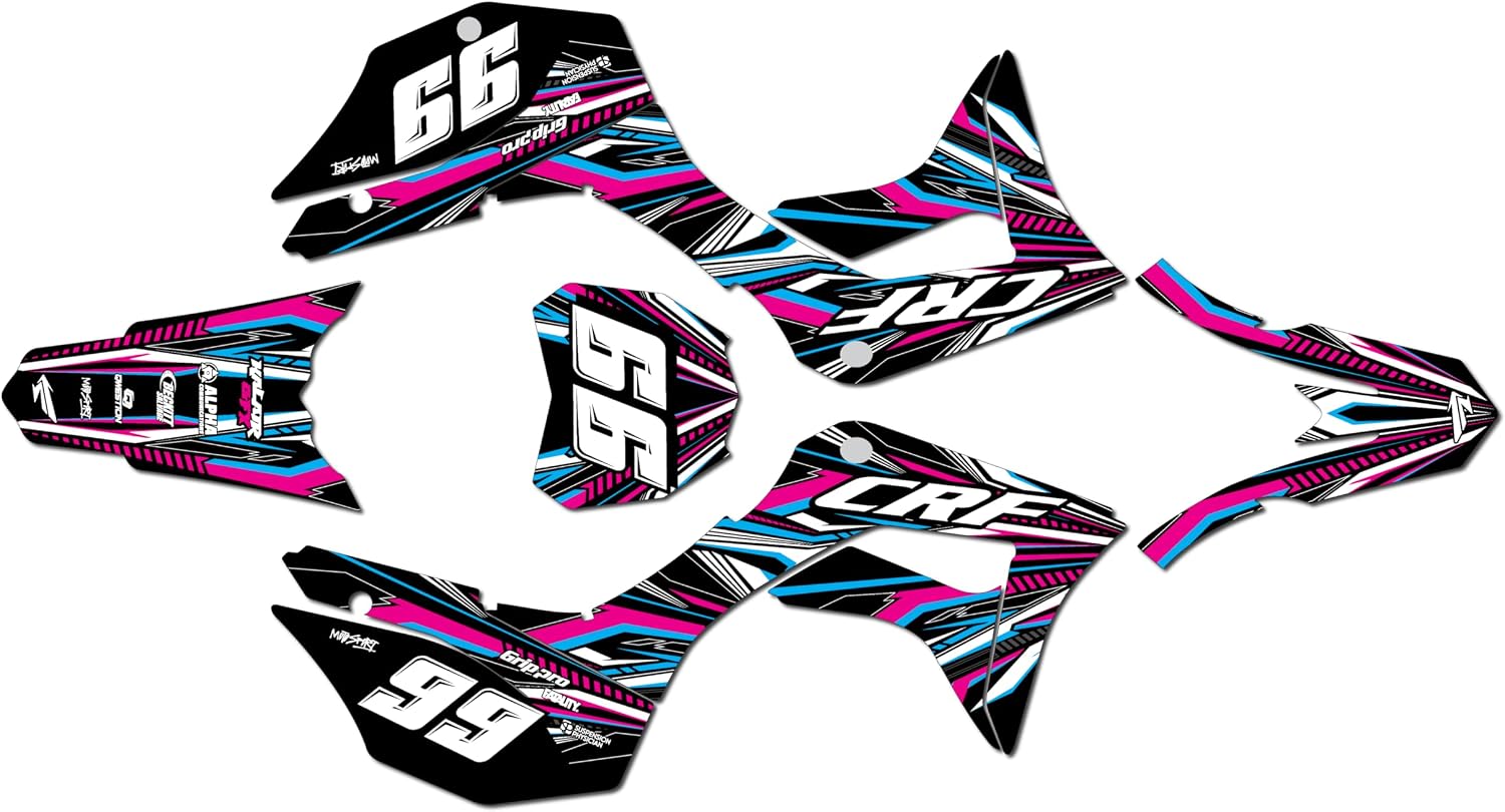 Graphics Kit for Honda CRF125F (2019-2026) Prime Series Red 16 Mil - On/Off the Road - Dirt Pit Bike Motorcycle Stickers, Dirtbike Racing Automotive Decal Motocross Accessories no-Plastics