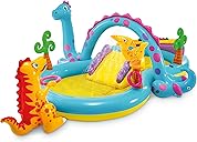 Intex 11' x 7.5' x 44" Dinoland Play Center Kiddie Inflatable Outdoor Swimming Pool