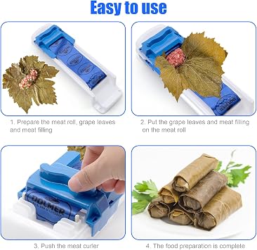 Vegetable Meat Roller, Quick Meat Rolling Tools Sushi Making Stuffed Grape Leaves Wrapping Cabbage Meat Rolling Machine for Kitchen Picnic Beginners, Meat Rolling Maker Tool