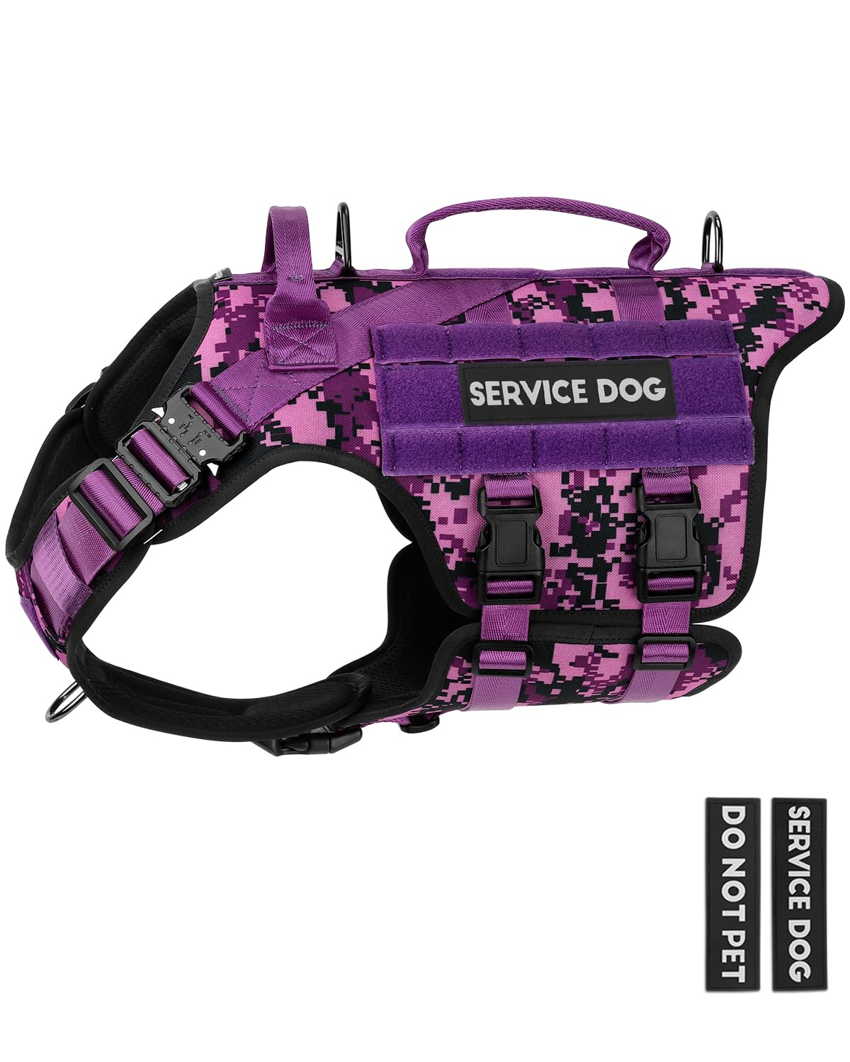 PETNANNY - Arnés táctico para perros de servicio, chaleco para perros de raza grande, panel de velcro para parches de perros de servicio, chaleco para perros de trabajo con asa para caminar,