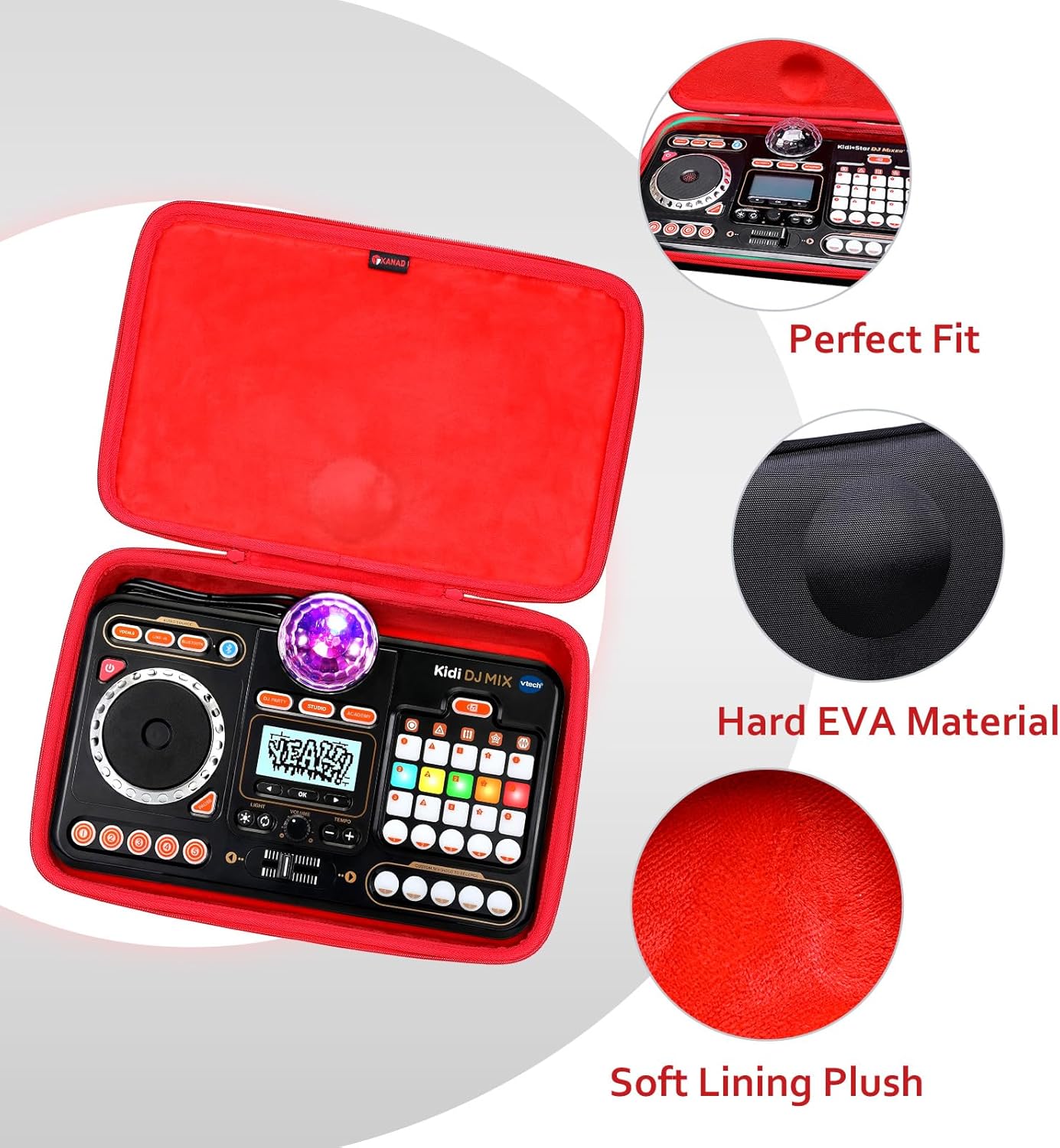 XANAD Hard Case for VTech KidiStar DJ Mixer/Kids DJ Mix,Portable Travel Storage Organizer Bag