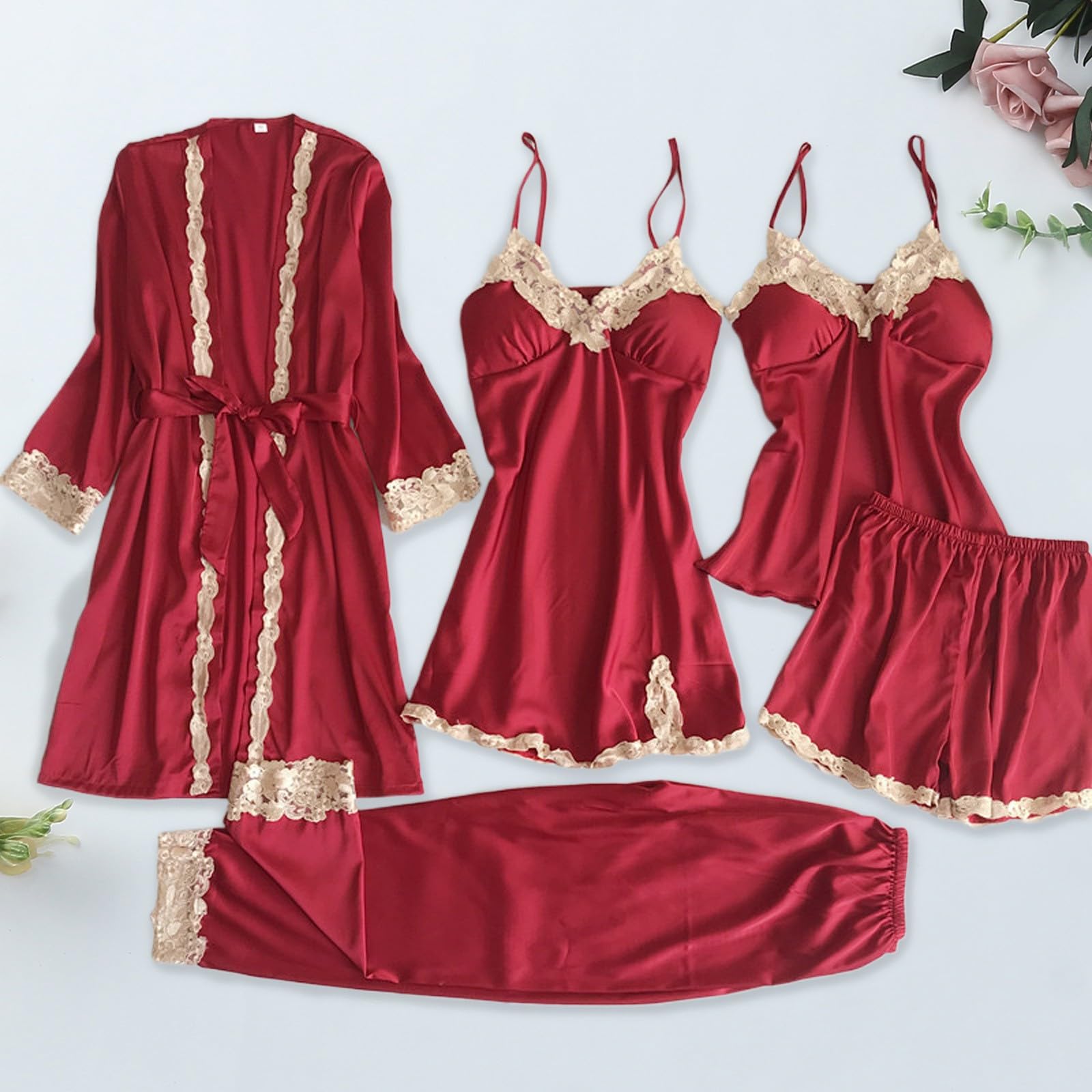 Pyjama Femme Ete Été Short Pyjashort Ensemble Vêtements De Nuit Shorties Court Tenue Ensembles Vetement Pantacourt Pijamas