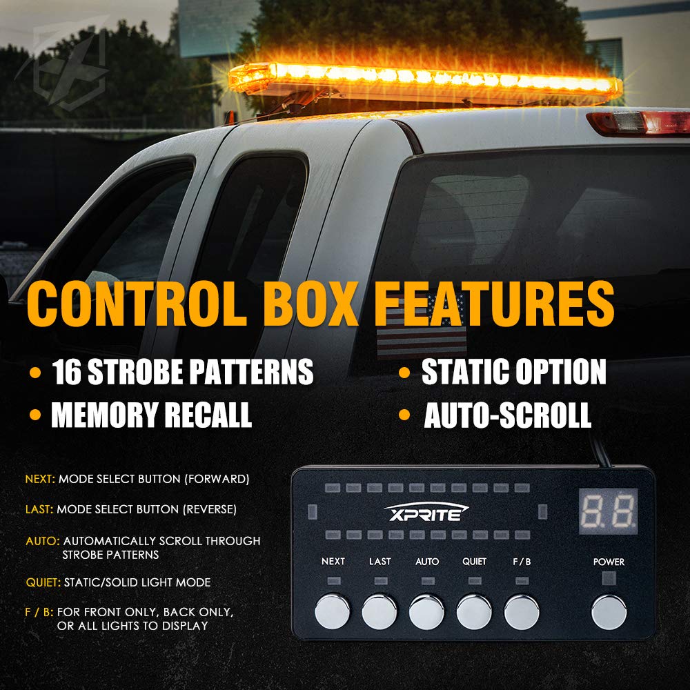 Snapklik.com : Xprite 48 Inch LED Amber Rooftop Emergency Warning ...