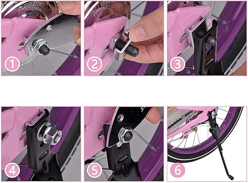 Miniatura 5 de SEISSO Soporte de bicicleta para niños de 12, 14, 16, 18 pulgadas, aleación de aluminio, parte trasera, soporte plegable, soporte para bicicleta de