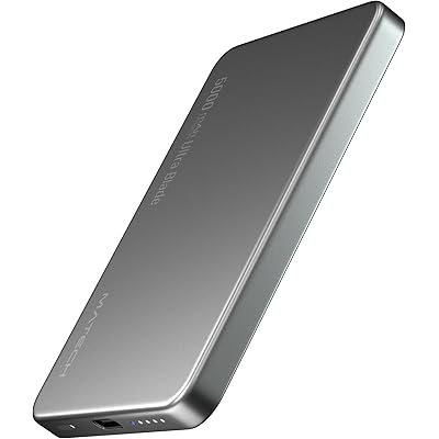 MATECH Qi2 モバイルバッテリー マグセーフ 超薄型 小型 軽量(史上最薄7.55mm, 5000mAh)【MagSafe対応マグネット式/最大出力15 …