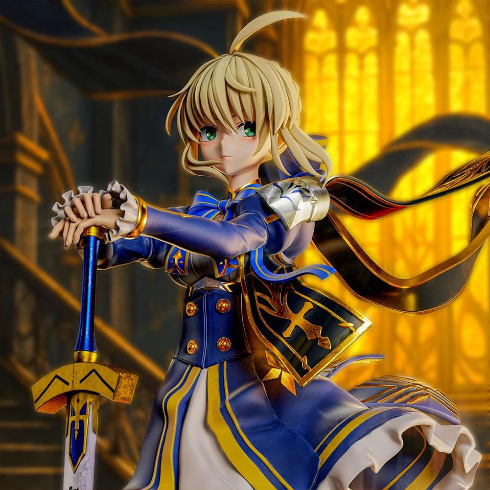 Zhongkaihua Altria Pendragon figurka szabla Altria Pendragon figurka 24 cm PCW z mieczem anime dziewczyna kolekcjonerska na biurko, półka dekoracja pokoju, prezent dla fanów