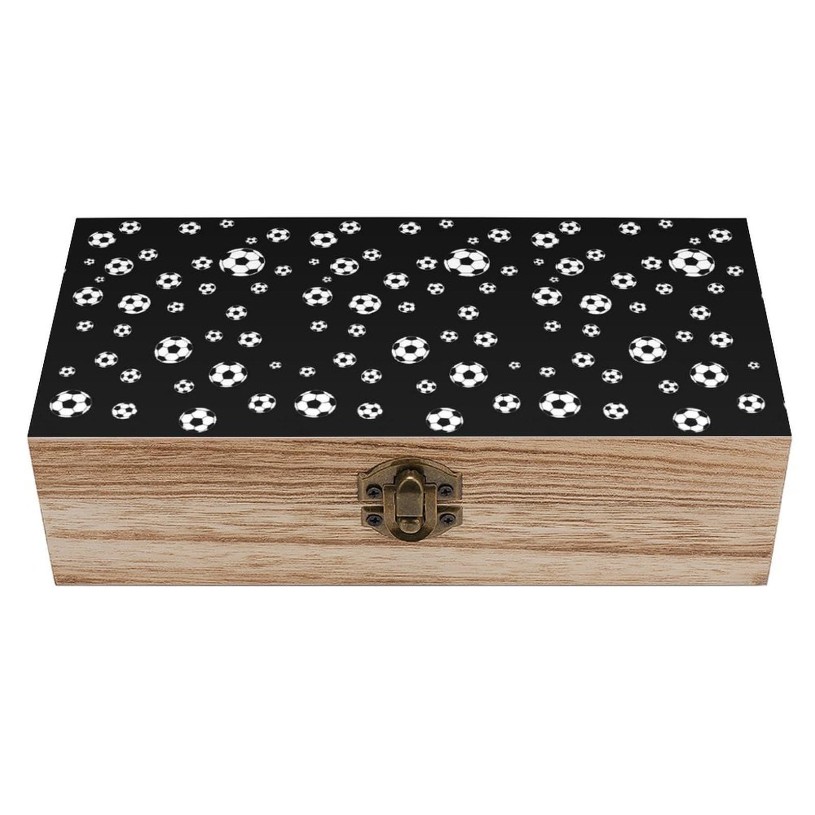 HLBSDM Soccer Wooden Storage Vintage Keepsake Decorative Boxs