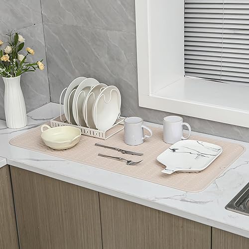 Miniatura 940 de Tapete de silicona para secado de platos para múltiples usos, fácil de limpiar, ecológico, resistente al calor, tapete de silicona para encimera