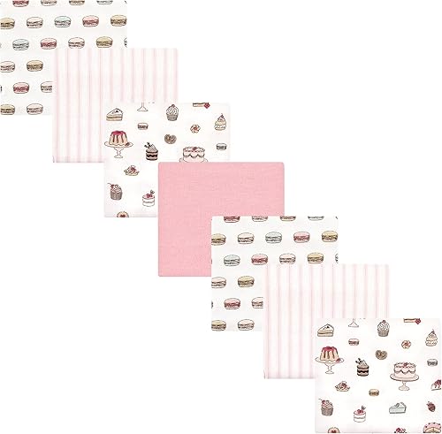 Miniatura 84 de Hudson Baby Paquete de 7 mantas receptoras unisex de franela de algodón para bebé, Dino Friends, talla única Abeja,Azul Verde Dino,Azul