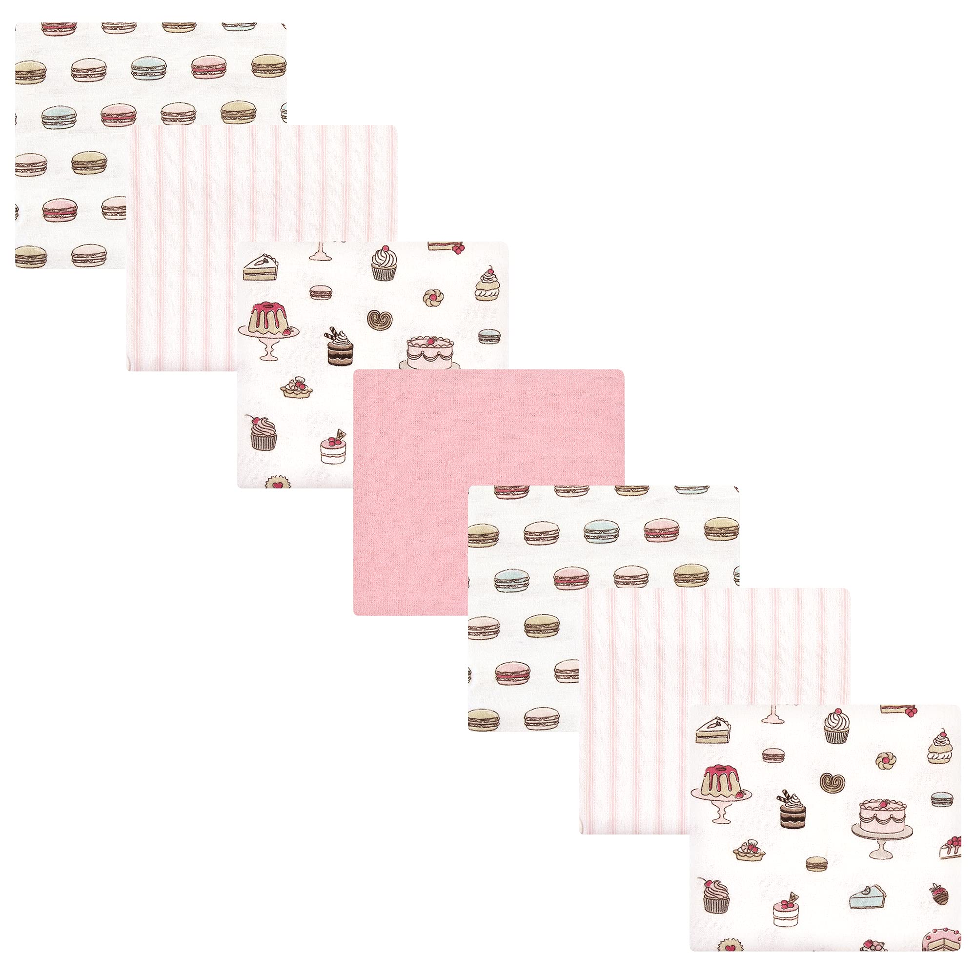 Hudson Baby Unisex Baby Cotton Flannel Receiving Blankets Bundle, Sweet Bakery, One Size