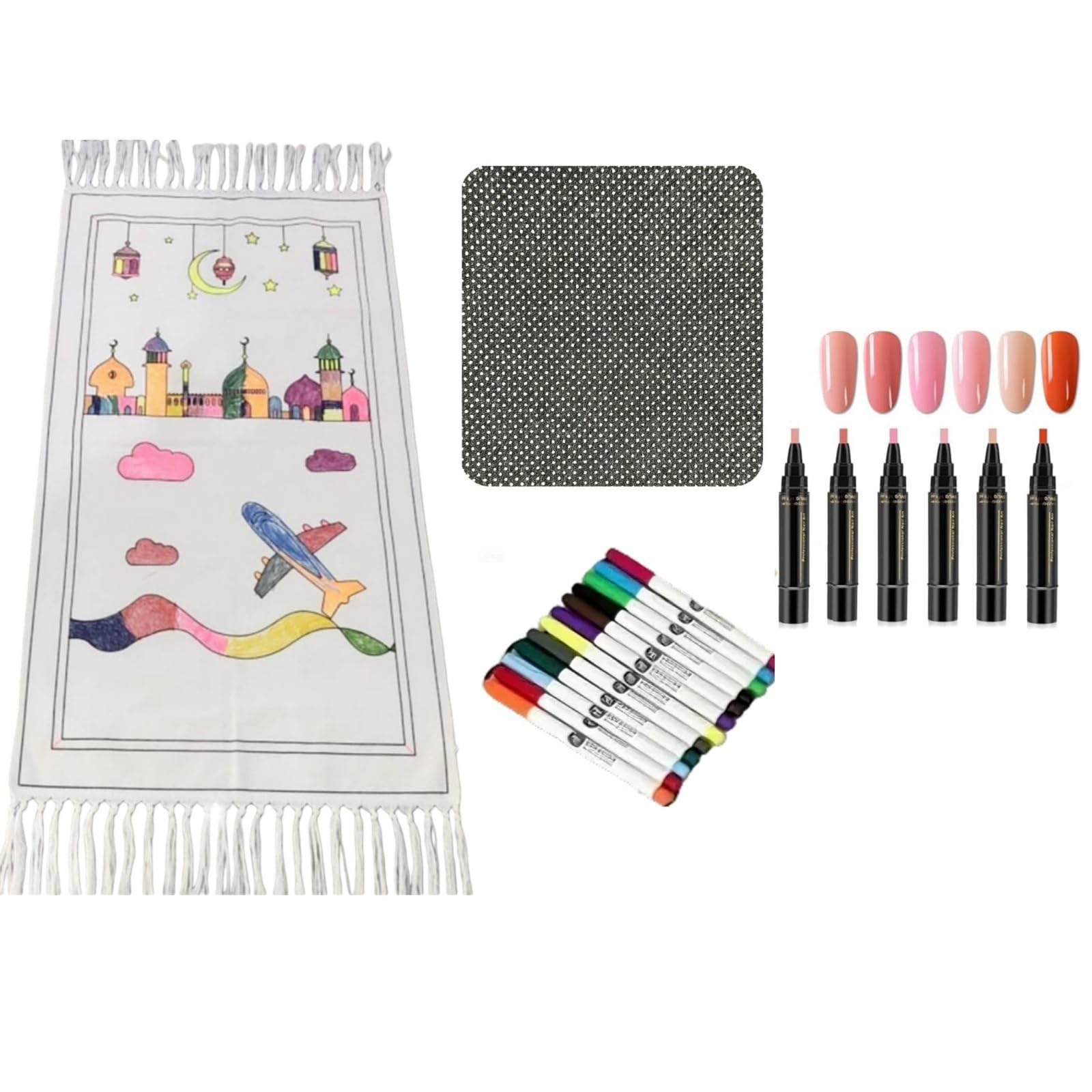 Tapis de prière avec vernis Giani et feutres, le cadeau d'Aïd idéal